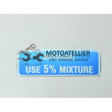 Legenda Tampão Gasolina 5% (adesiva)  Vespa 125 V30-33/VM/VU/VNA /150 VL/VB1/160 GS/180 SS 